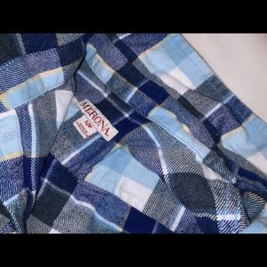 Blue and white flannel